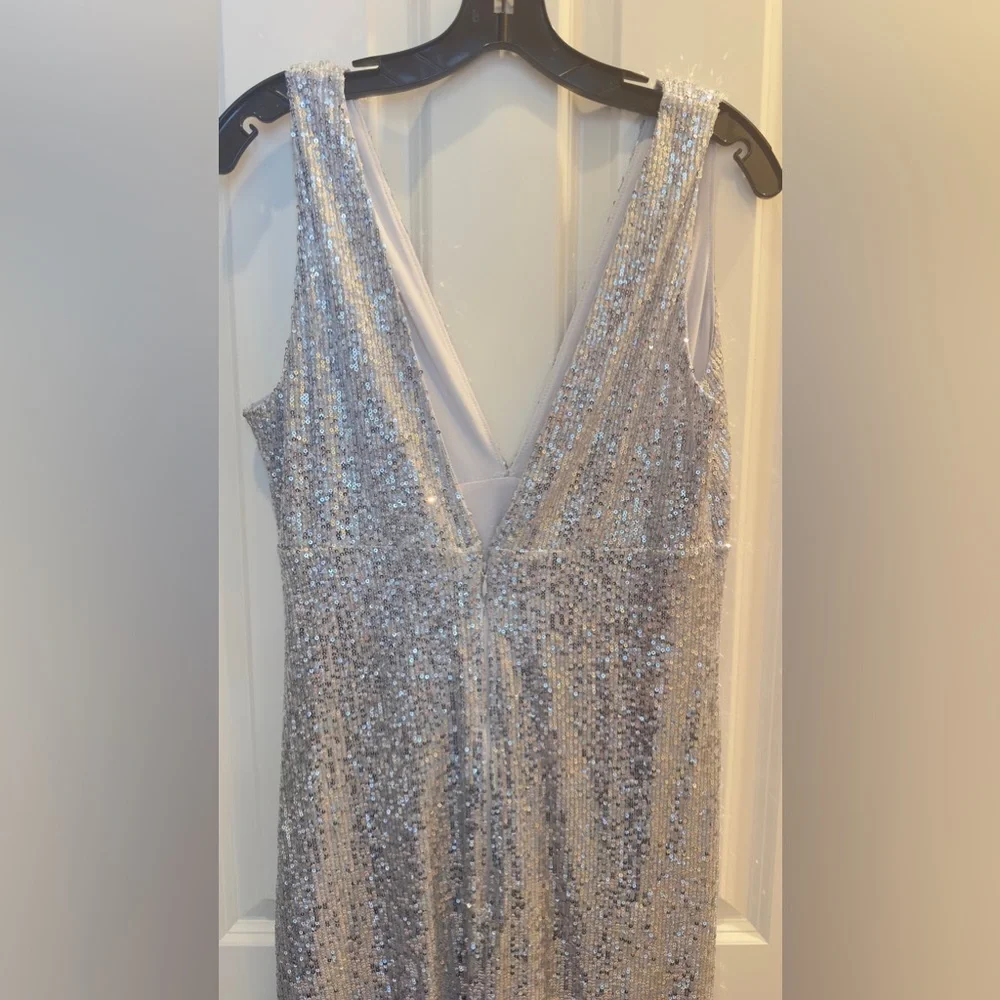 Silver Sparkle Evening Gown from Abercrombie & Fitch in size L